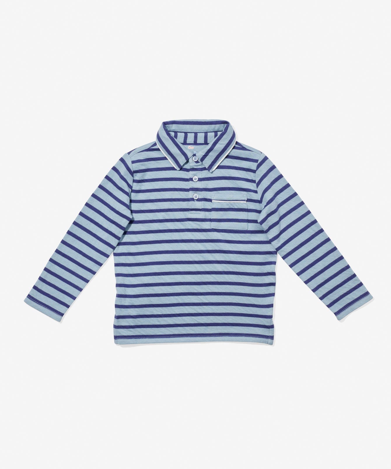 LINSI - Striped Long-Sleeve Polo Shirt