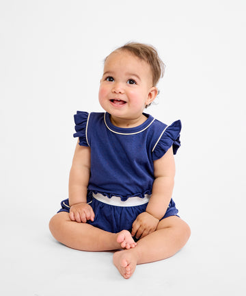 Bea Baby Short Set, Navy