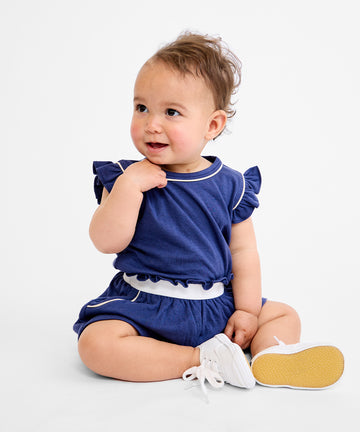 Bea Baby Short Set, Navy