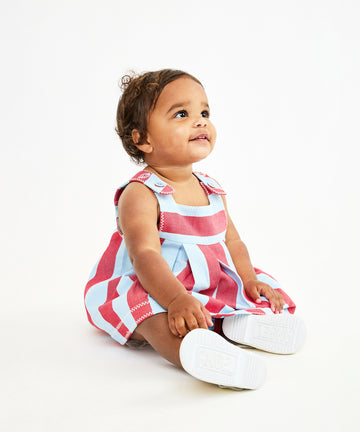 Daisy Baby Dress, Cherry Stripe