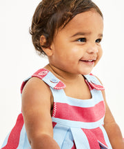 Daisy Baby Dress, Cherry Stripe