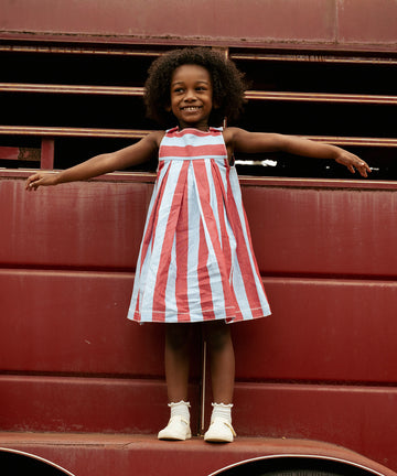 Daisy Dress, Cherry Stripe