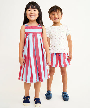 Daisy Dress, Cherry Stripe