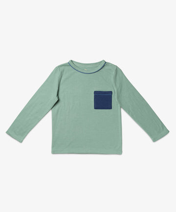 Edward T-Shirt, Color Block Sage