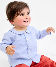 Jefferson Baby Shirt, Blue Pinstripe