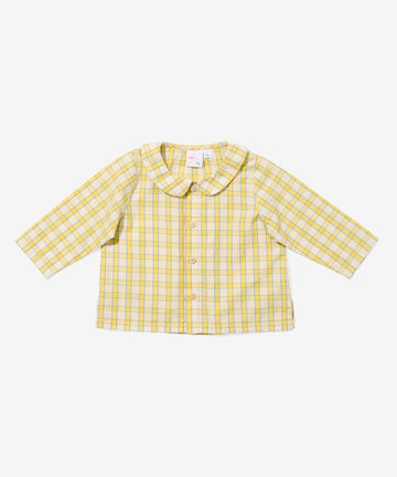 Jefferson Baby Shirt, Yellow Picnic Check