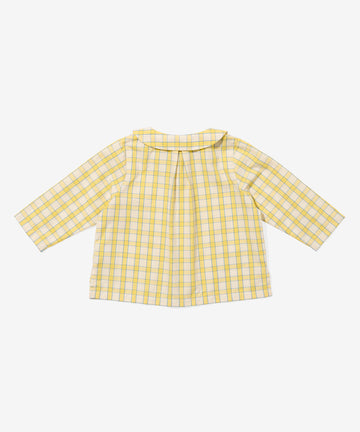 Jefferson Baby Shirt, Yellow Picnic Check