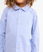 Jeffie Shirt, Blue Pinstripe