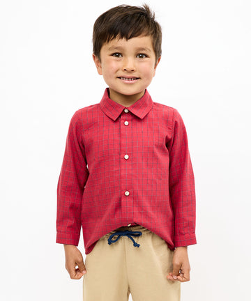 Jeffie Shirt, Holiday Red Plaid