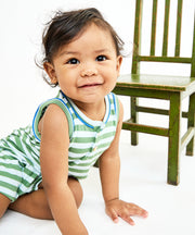 Lachlan Romper, Mist Stripe