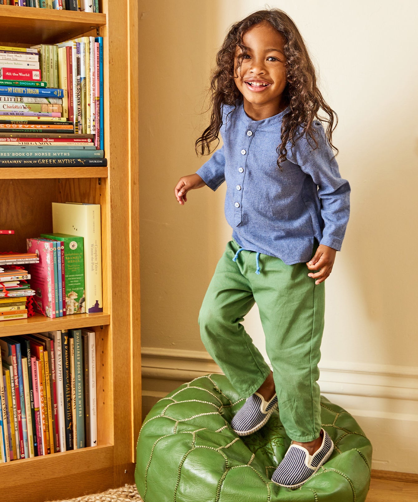Green Pant for Kids with Growth Spurts | Oso & Me