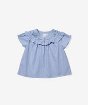 Margo Blouse, Blue Pinstripe