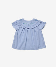 Margo Blouse, Blue Pinstripe