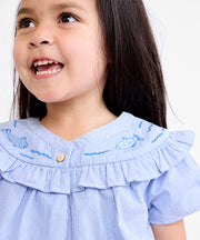 Margo Blouse, Blue Pinstripe