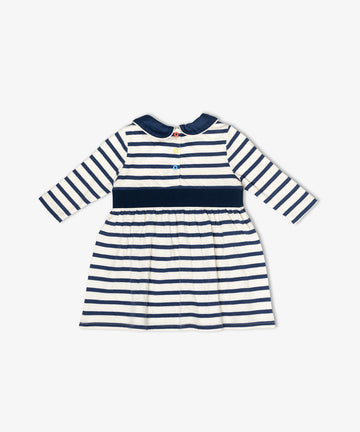 Marie Clare Baby Dress, Navy Stripe