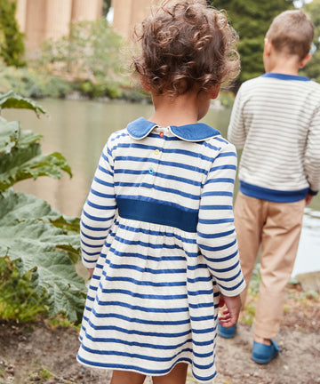 Marie Clare Baby Dress, Navy Stripe