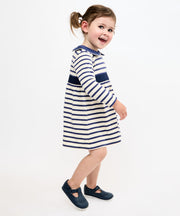 Marie Clare Baby Dress, Navy Stripe