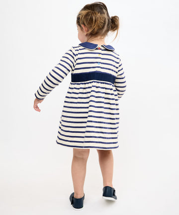 Marie Clare Baby Dress, Navy Stripe