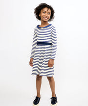 Marie Clare Dress, Navy Stripe