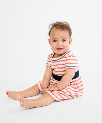 Mirren Baby Dress, Nautical Red Stripe