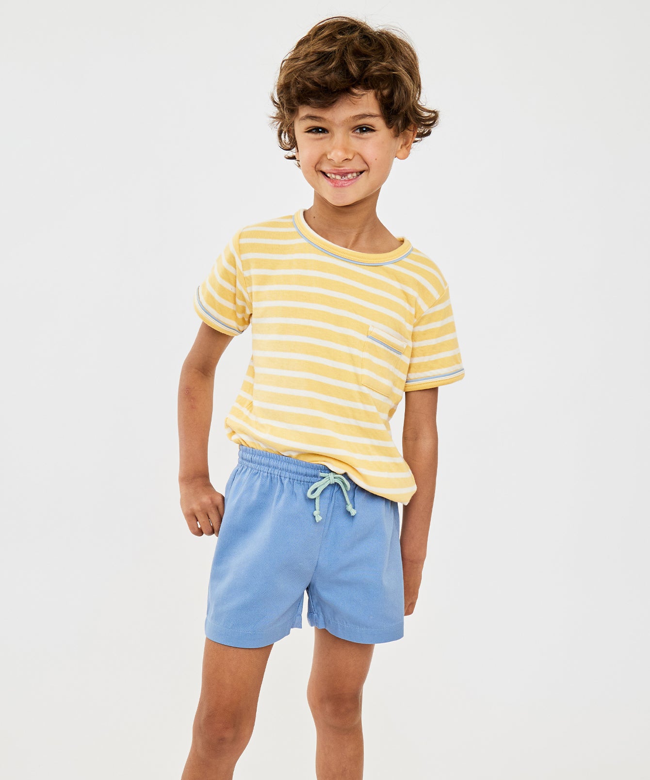 Yellow and best sale blue shorts