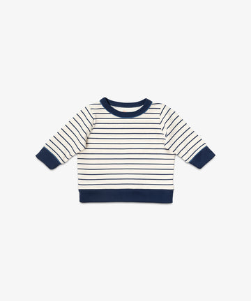 Remy Baby Sweatshirt, Navy French Stripe