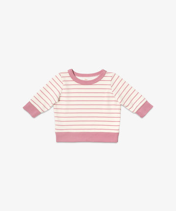Remy Baby Sweatshirt, Rose French Stripe