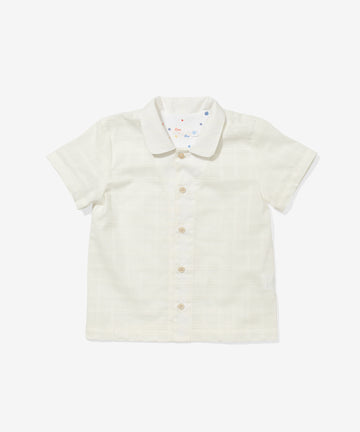 Robinson Shirt, Cream Windowpane