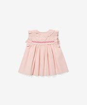 Sadie Baby Dress, Petal Ticking