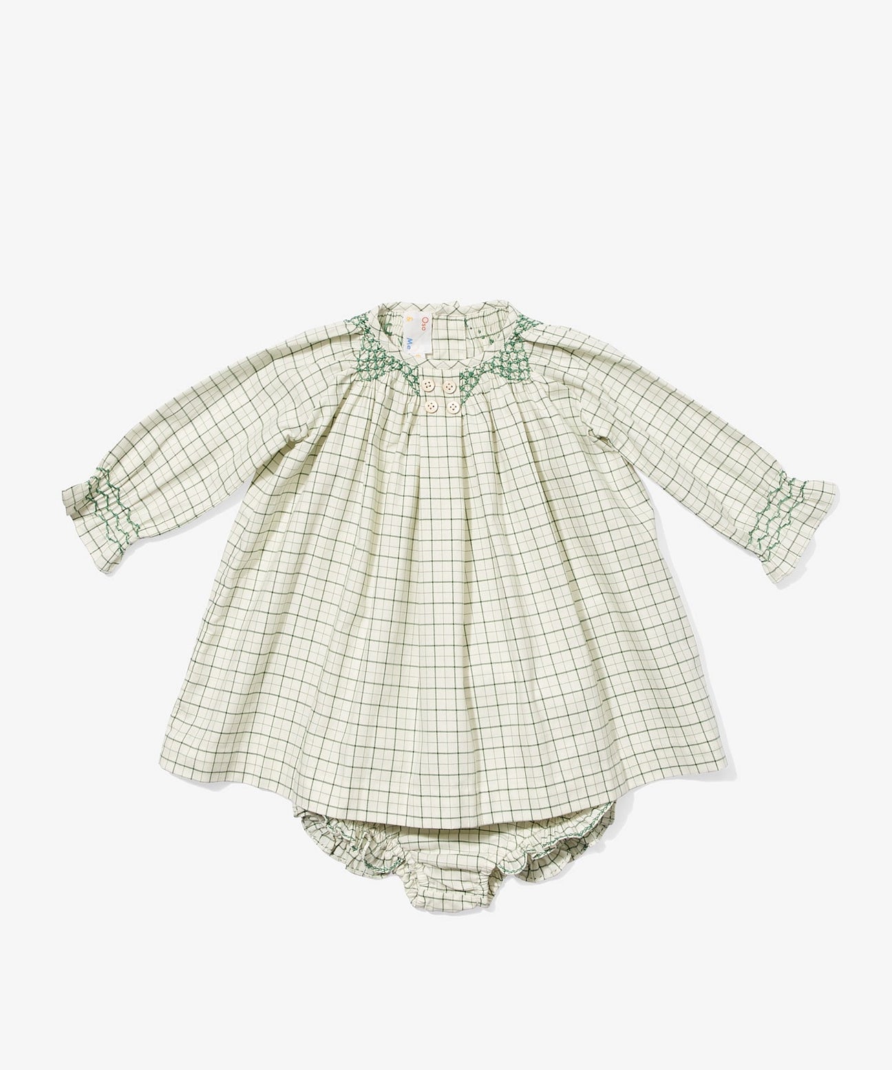 Willa Baby Girl Dress in Green Tattersall | Oso & me – Oso & Me