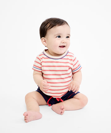 Willie Baby T-Shirt, Nautical Red Stripe